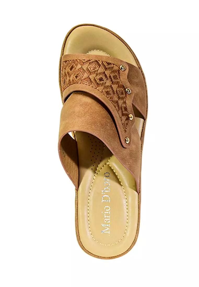 Women's Flats Sandals LX 26973 Brown C52