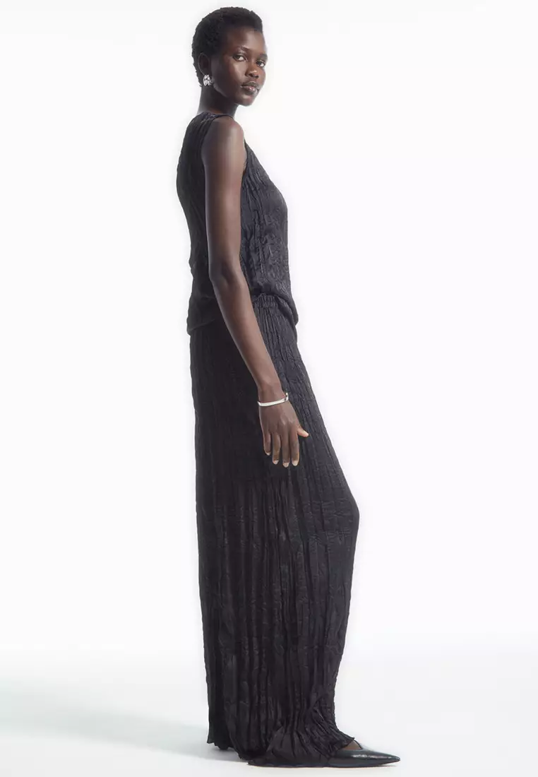 CRINKLED PLISSÉ TROUSERS