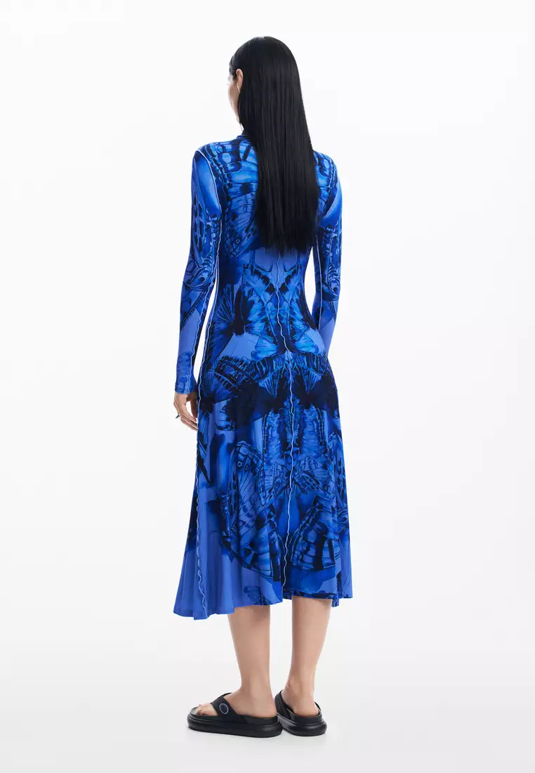Desigual Woman Butterfly midi dress.