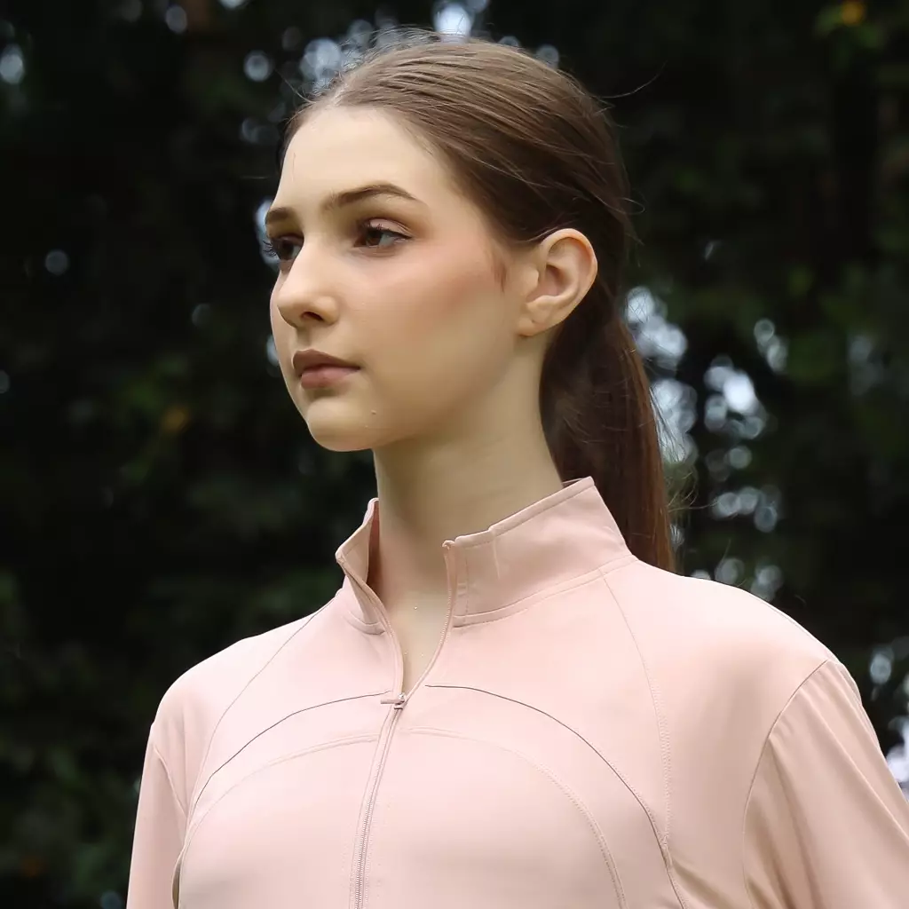 Fitwear Jaket / Jacket Olahraga Wanita YUHA HIGHNECK BACKMESH - BABY PINK