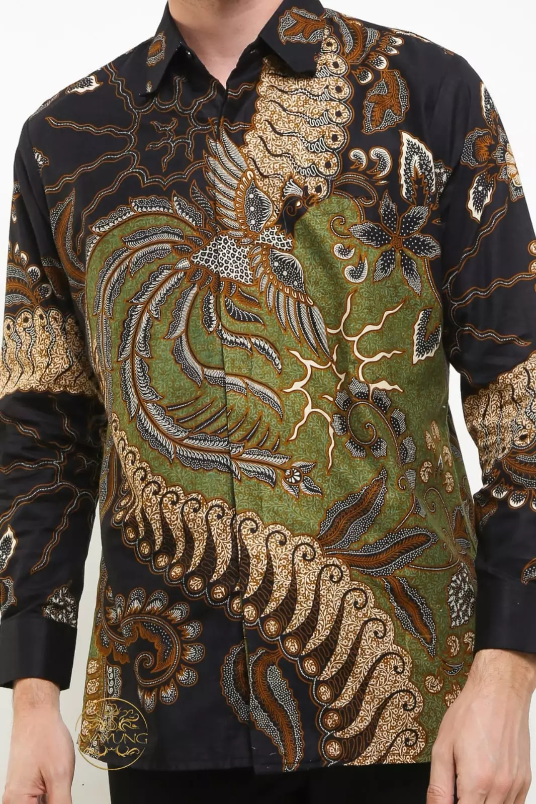 Eka Cendrawasih Ijo Kemeja Batik Pria Premium Slimfit Modern Lengan Panjang