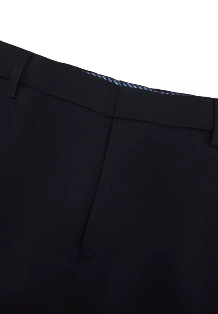 Teflon Smart Fit Twill Suit Pants with Elastic Waist Band