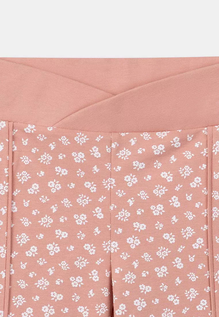 Pink Floral Print Leggings