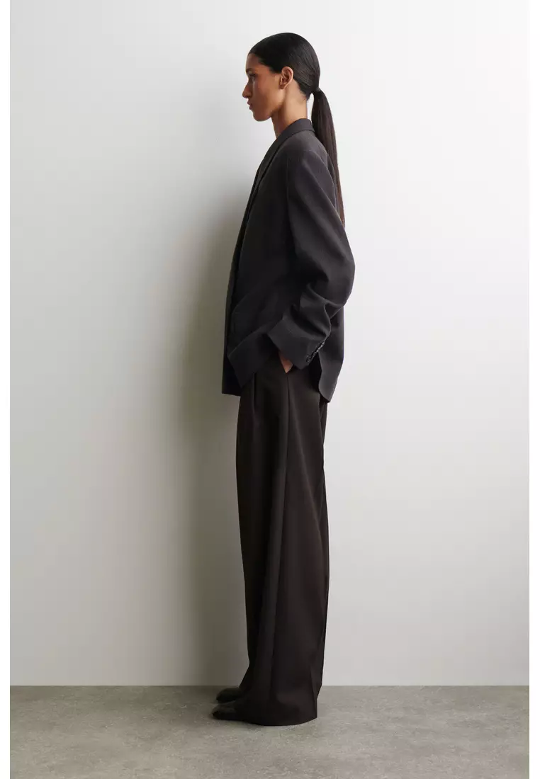 CHECKED DOUBLE-BREASTED BLAZER