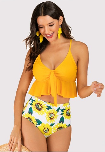 Twenty Eight Shoes yellow VANSA Ruffle Bikini Swimsuit VCW-Sw6176 29EC0USB178C45GS_1
