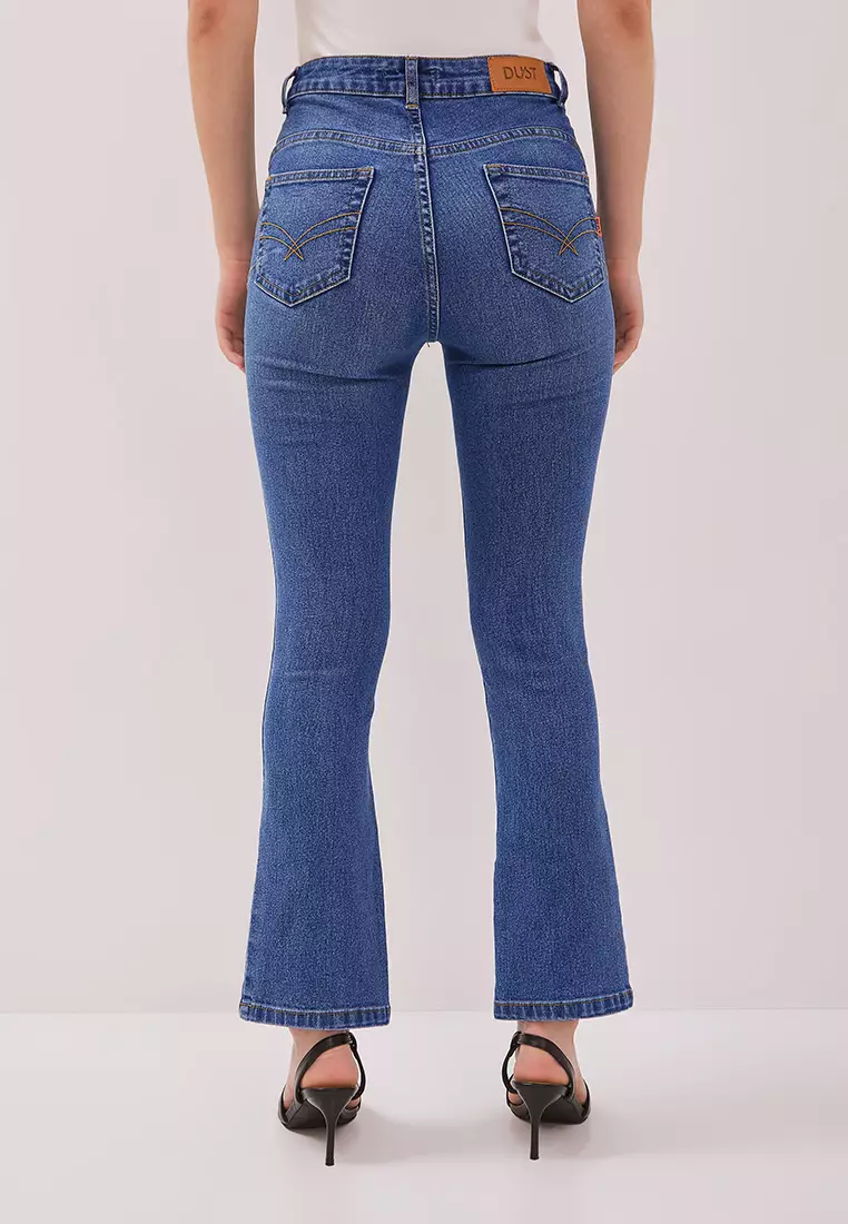 DUST Celana High Rise Bootcut Jeans Kalula Light Blue (D. 31317)