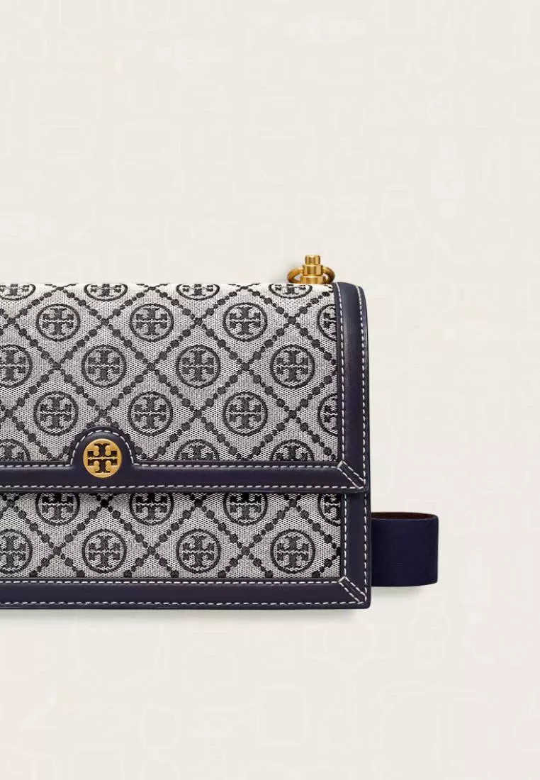 Tory Burch T Monogram Jacquard Shoulder Bag Tory Navy