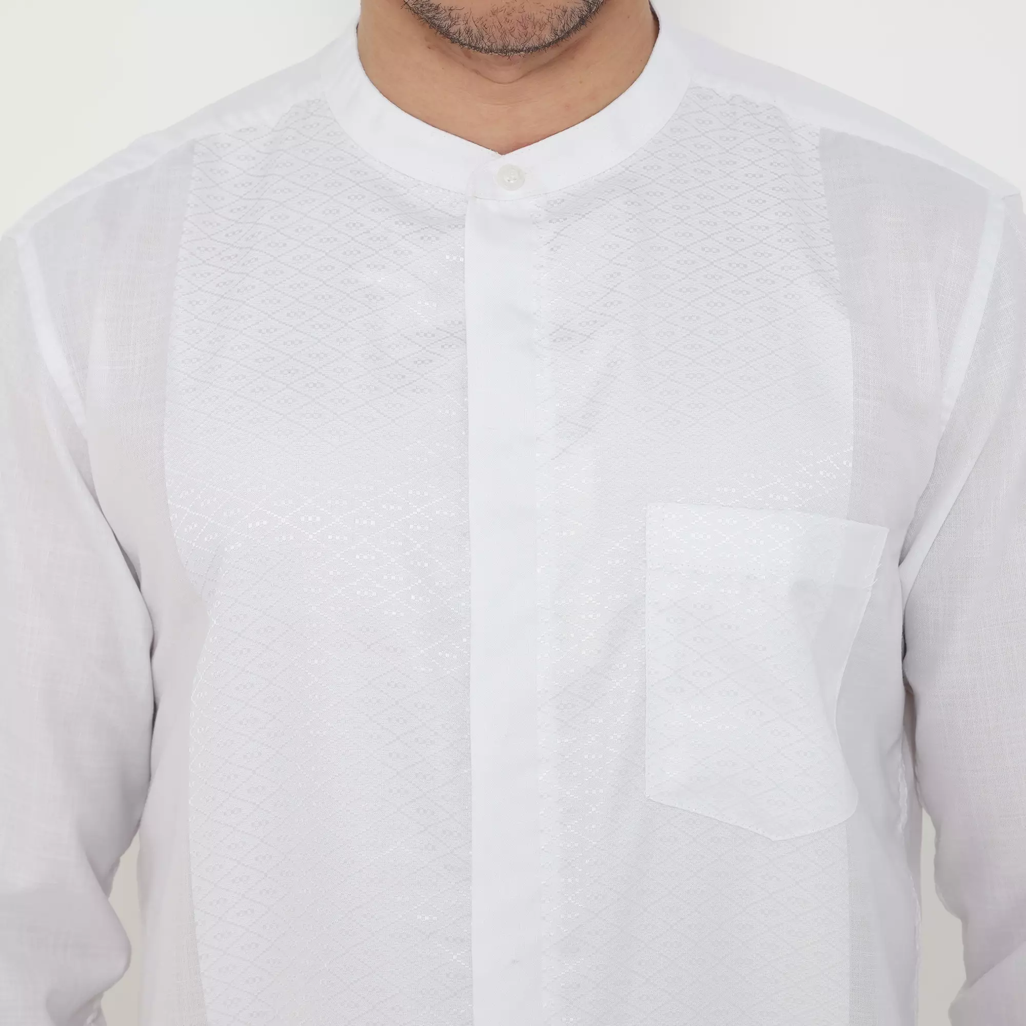 Platini Kemeja Pria Koko Shanghai Lengan Panjang White 961370.07