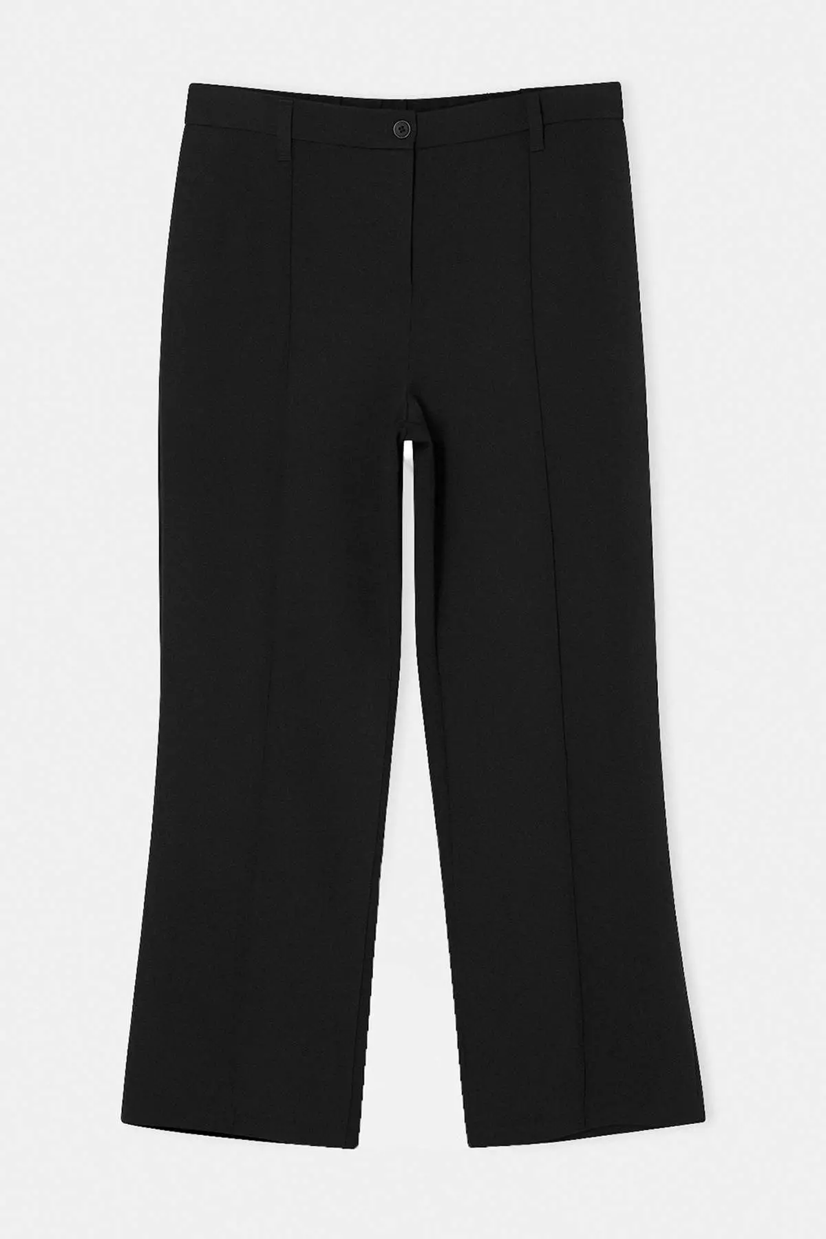 Black Black Straight/Cut High Waist Ribbed Stitching Woven Trousers Tbbss26Ar00039