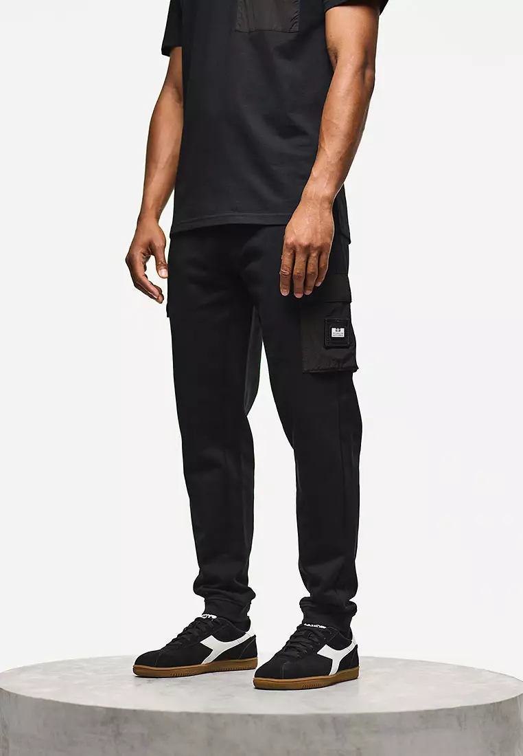 MENS BLACK LIPPI JOG PANT WITH PARACHUTE POCKETS