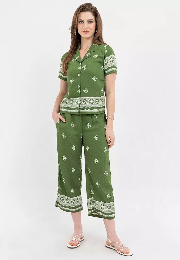 Alma Cenefa Print Button Down Filipiniana Shirt