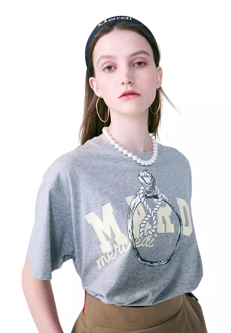 Tshirt Ring with Rock - Grey