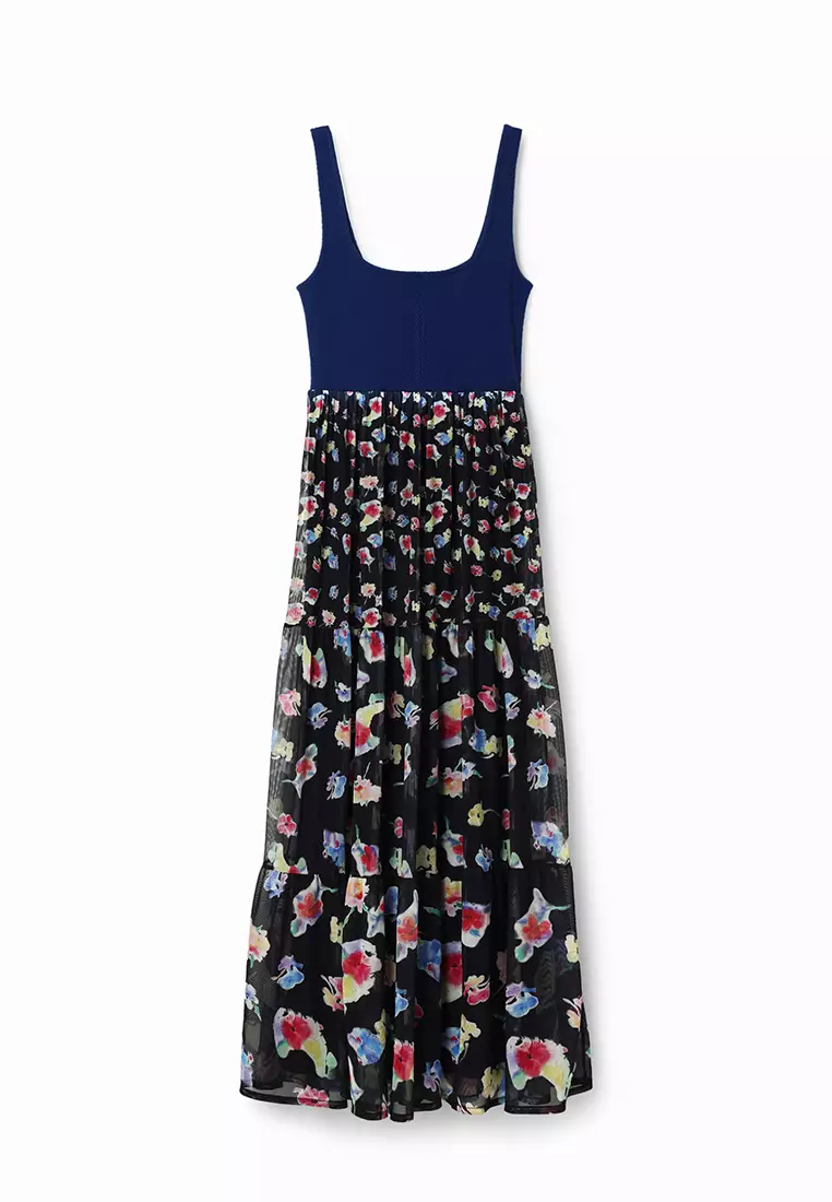 Desigual Woman Combination floral midi dress.