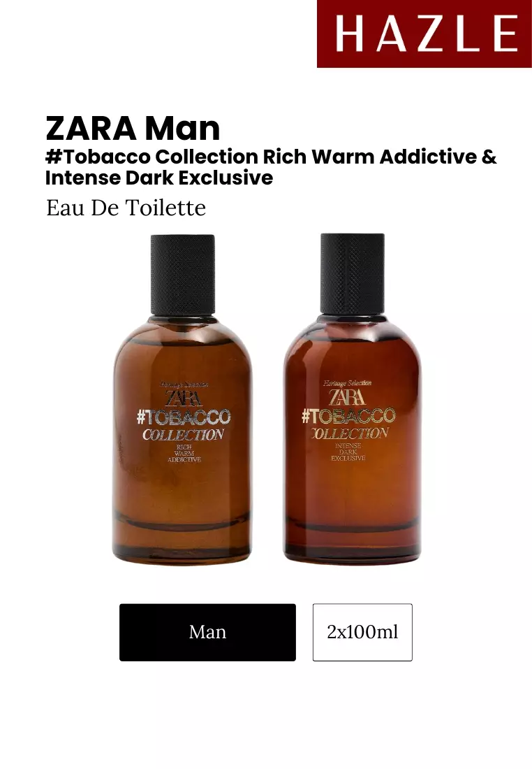 Zara Man #Tobacco Collection Rich Warm Addictive EDT + Intense Dark Exclusive EDT Set 100 ml