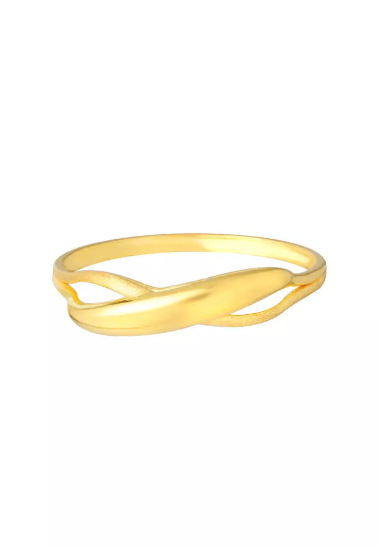 TOMEI Wave Inspired Ring, Yellow Gold 916