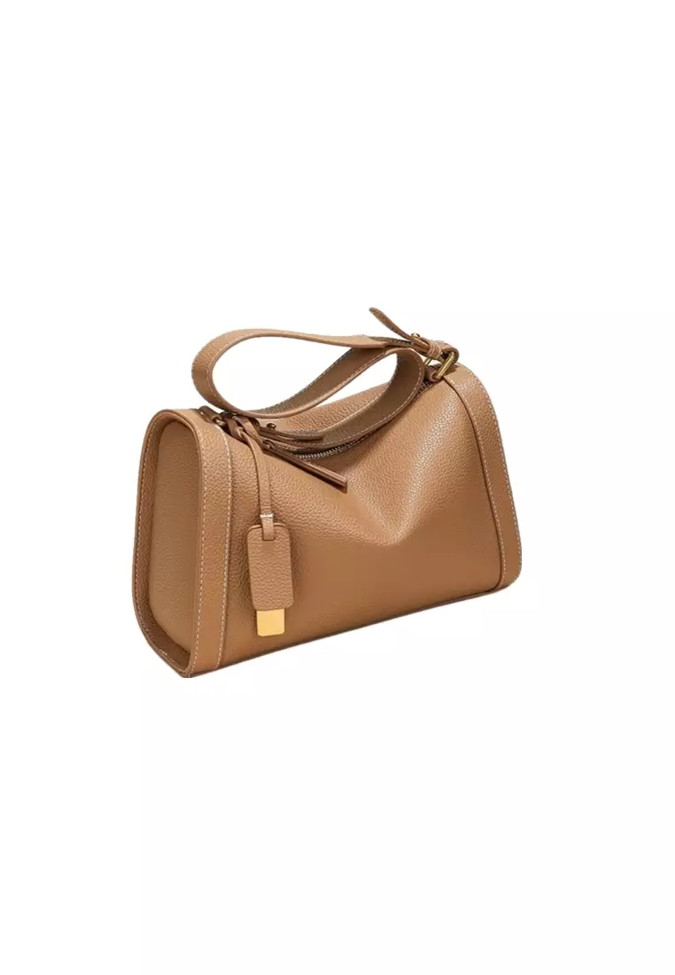 Women's Leather Color Contrast Crossbody Bag