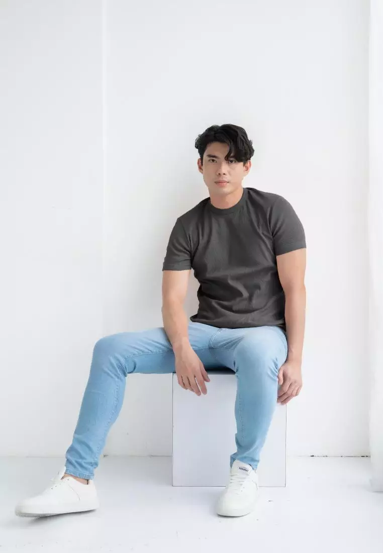 Kale Mark Dark Grey / Atas Kaos Lengan Pendek Pria Premium