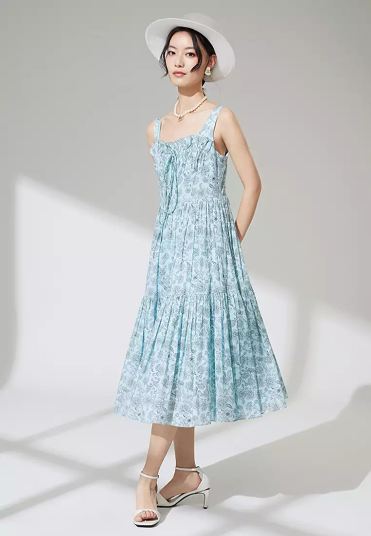 Buy Hopeshow Sleeveless Tiered Maxi Dress with Floral Print 2025