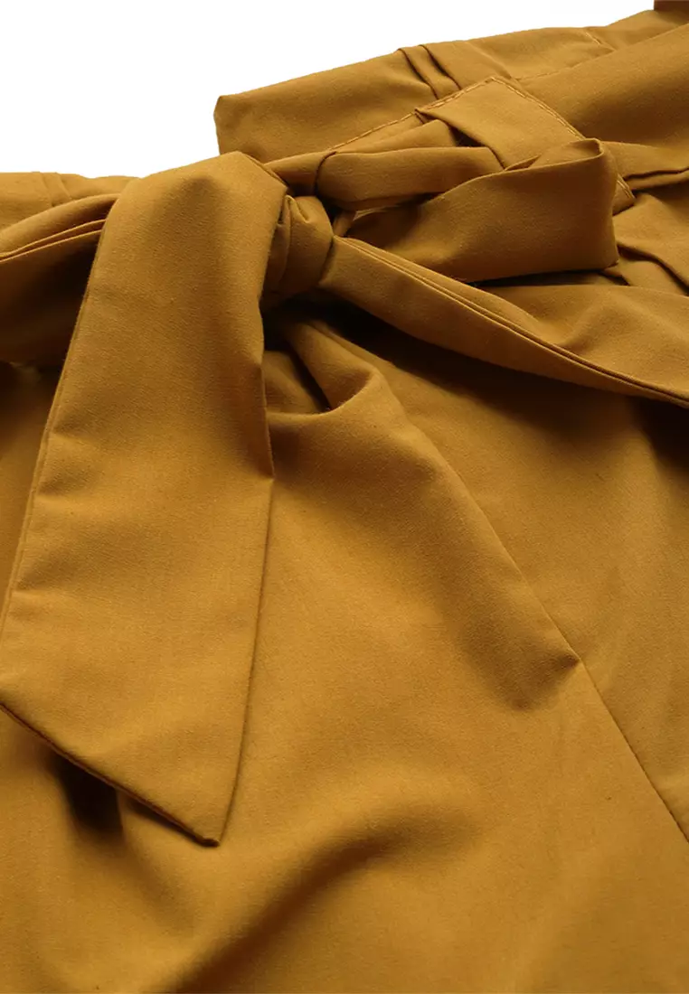 Celana Lipit Ikat Pinggang Kuning