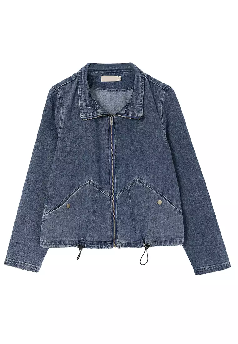 ジャケット・アウター NOPE GIRL stand collar denim jacket NOPE GIRL stand collar denim jacket - ジャケット・アウター買う