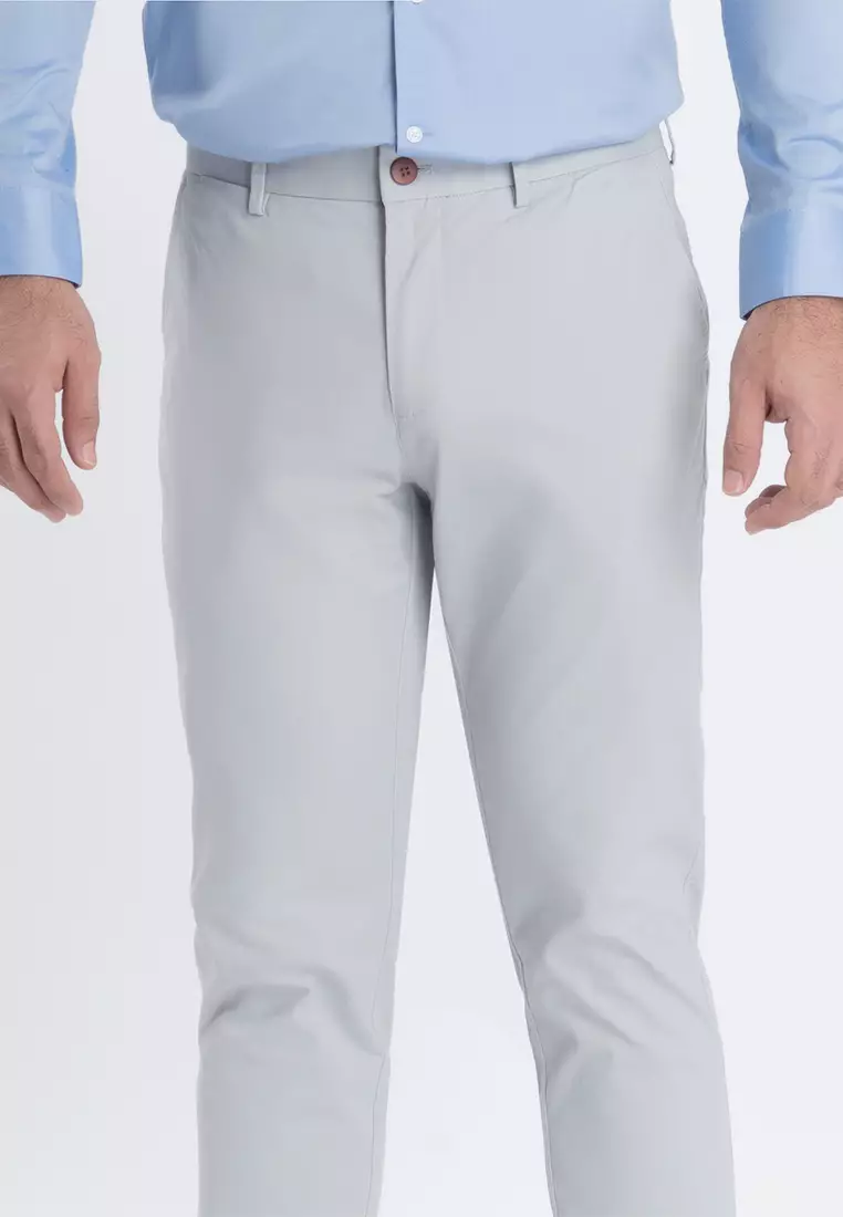 Slim Fit Chino Pants With Pocket Trim