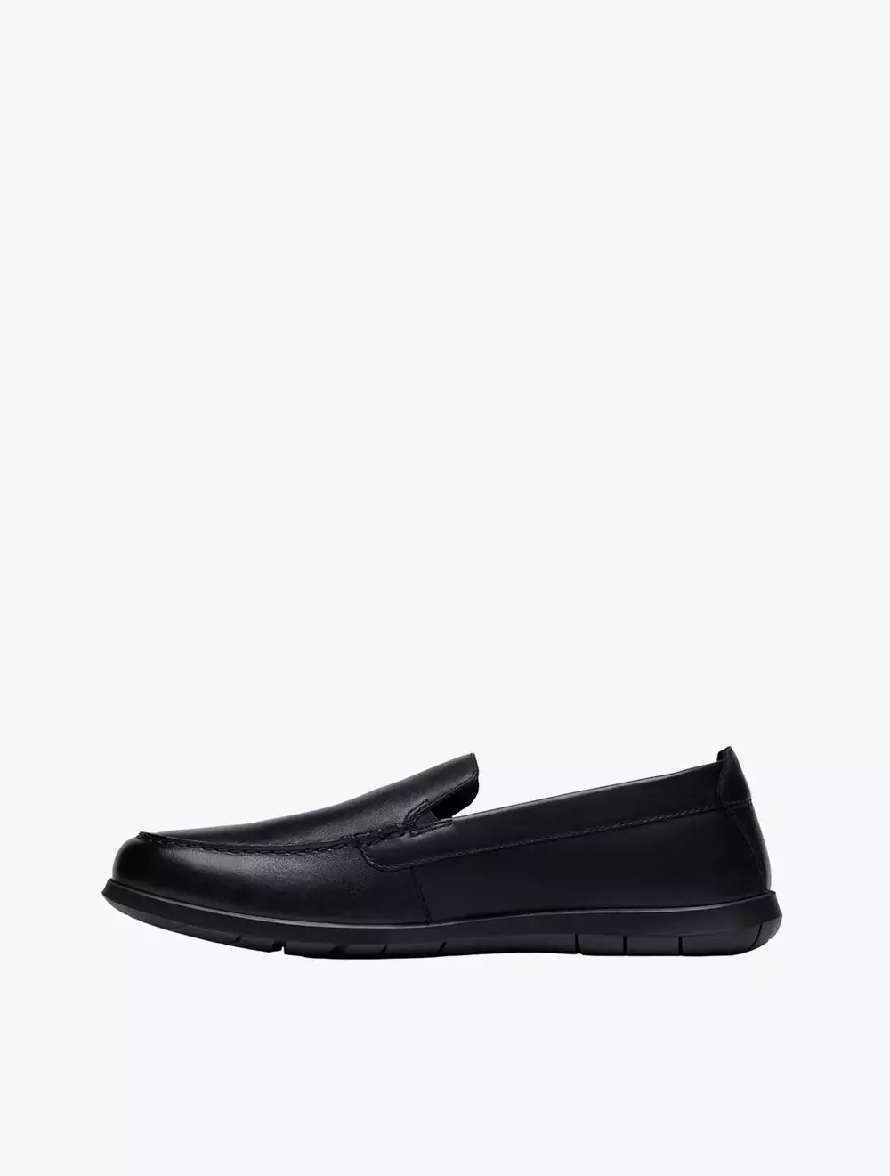 Clarks Homme Flexway Step Mocassin - Cuir Noir - Semelle Caoutchouc Flexible - Taille 45 EU Large