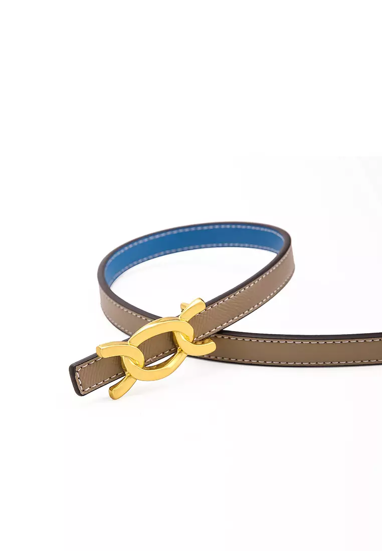GYKACO ALDEN Khaki Blue - Ikat Pinggang Wanita - Fashion Belt / Sabuk