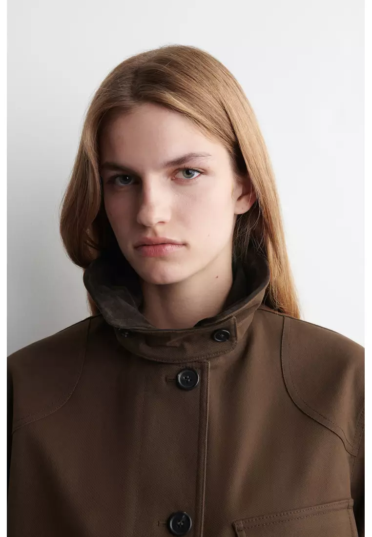 SUEDE-COLLAR FIELD JACKET