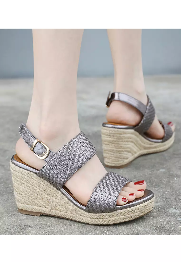 Woven Strap Wedge Espadrilles ALM2024-5