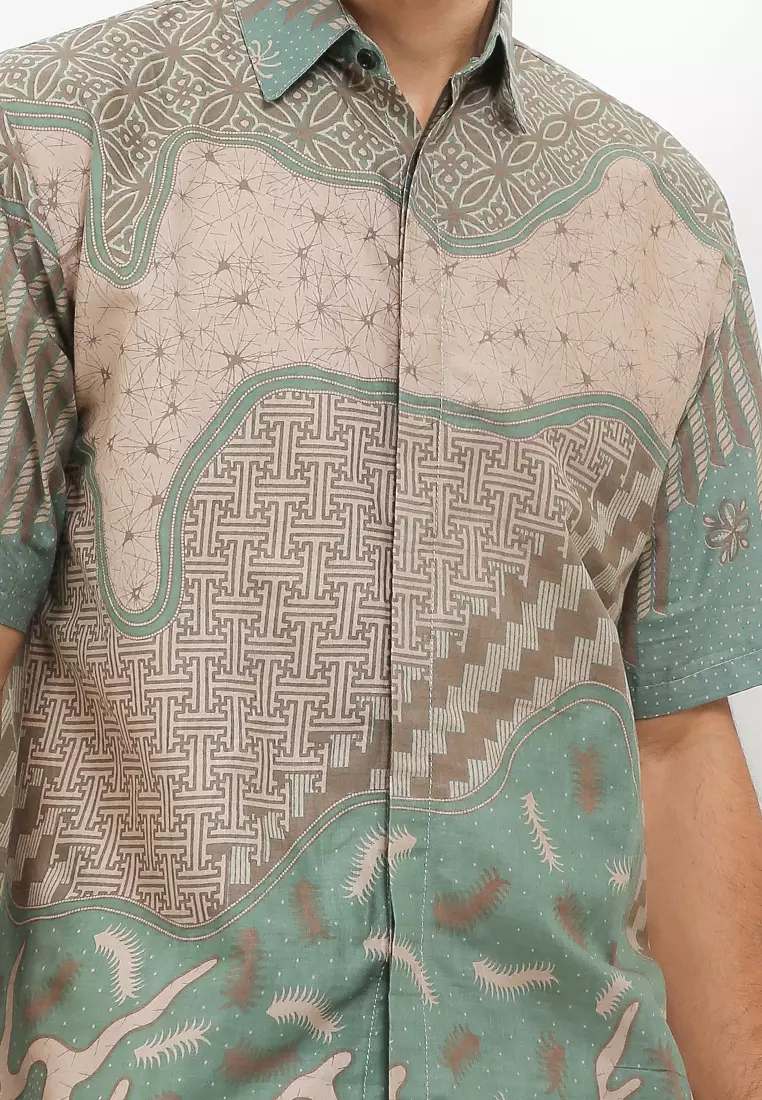 Evans Kemeja Batik Premium Pria Casual Modern Lengan Pendek