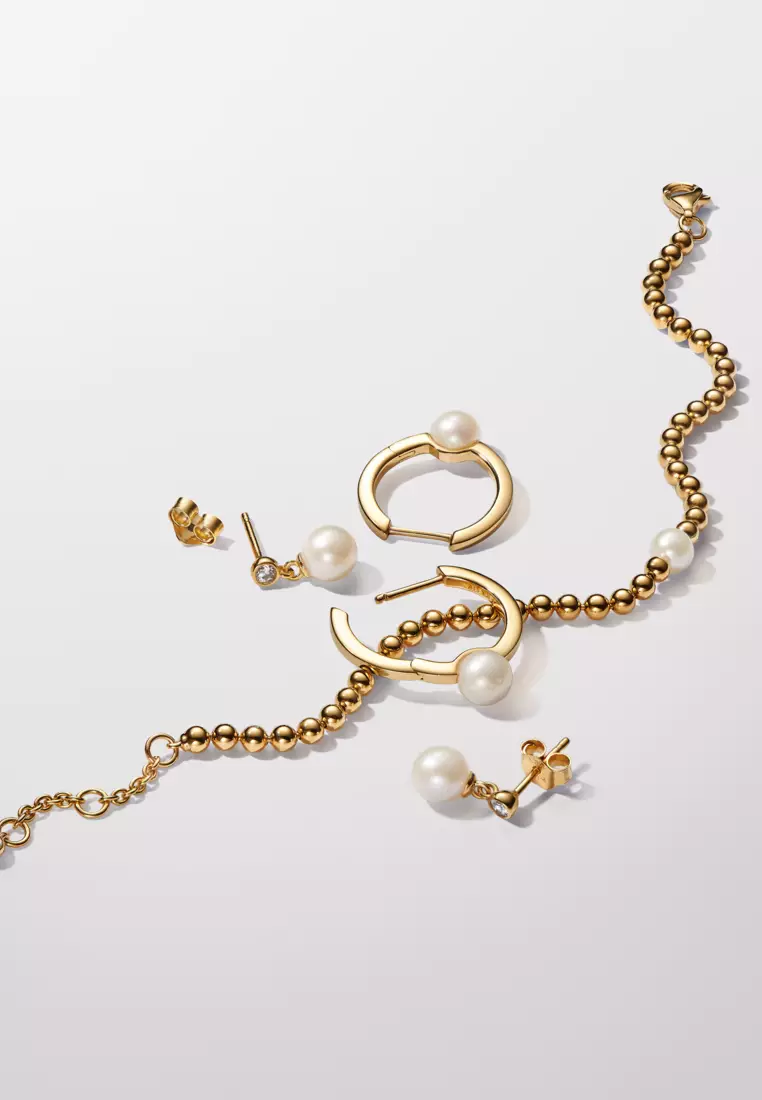Pandora pearl hoop earrings 2025