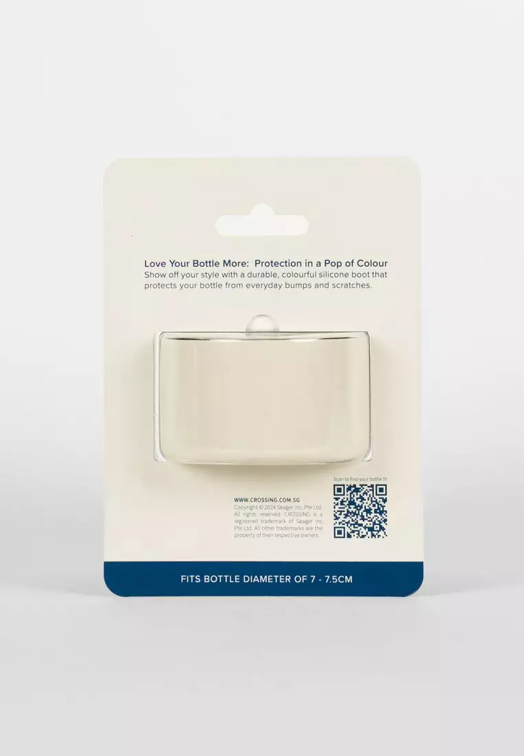 Crossing Silicone Water Bottle Boot - Fits Diameter 7-7.5cm (550ml) Blistered Pack - Cream