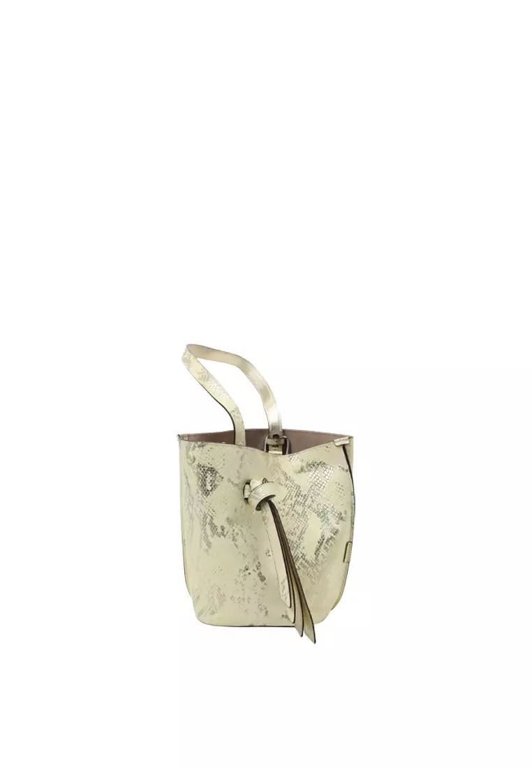 ORUKAMI Knot Bucket Bag Small - Embossed Lemon