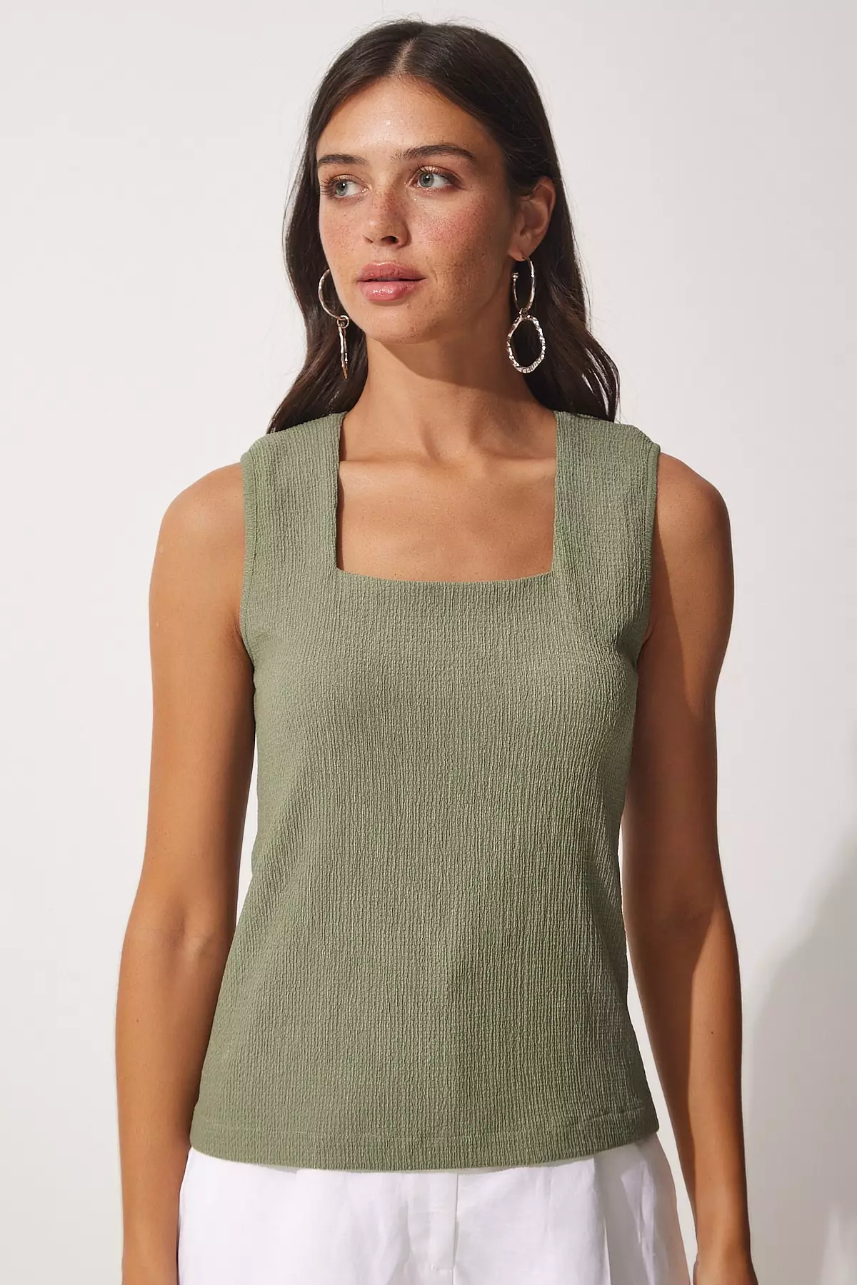 Aniston Jacquard Cami - Green - Tops - Sleeveless - Women's