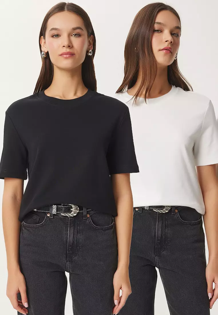 2-Pack Cotton Basic Knitted T-Shirt