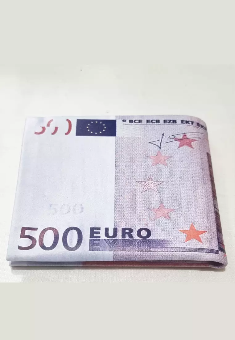 Dompet Kulit Vegan Wallet Currency Euro 500 Pink