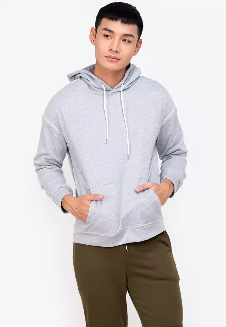 Buy ZALORA BASICS Contrast Piping Oversize Hoodie Online | ZALORA Malaysia