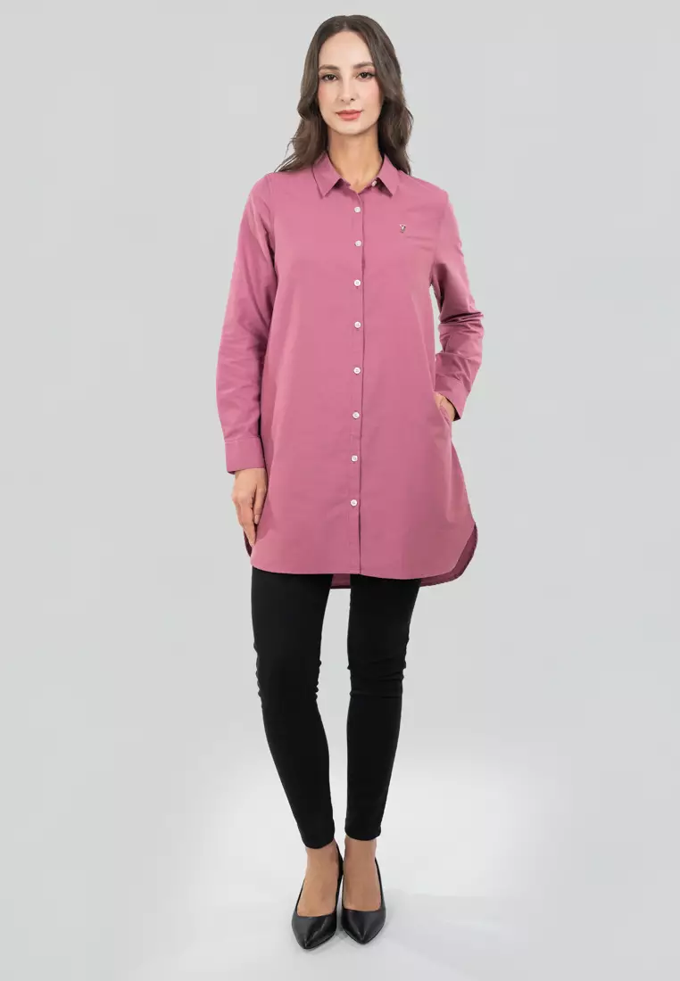 Polo Haus - Women’s Oxford Long Sleeve Shirt Dress WBSD008C