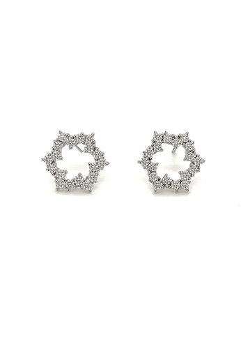 Diamondsmith Diamondsmith 18k Cluster Stars Diamond Earring Studs in White Gold B6139AC8068163GS_1