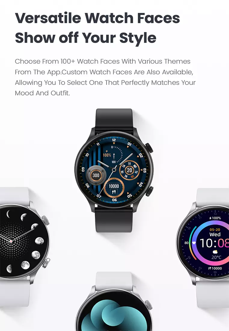 Solar Plus RT3 LS16 (Silver) Smartwatch Fitness Tracker BT Phone Calls 105 Sports 7 Days Battery Life