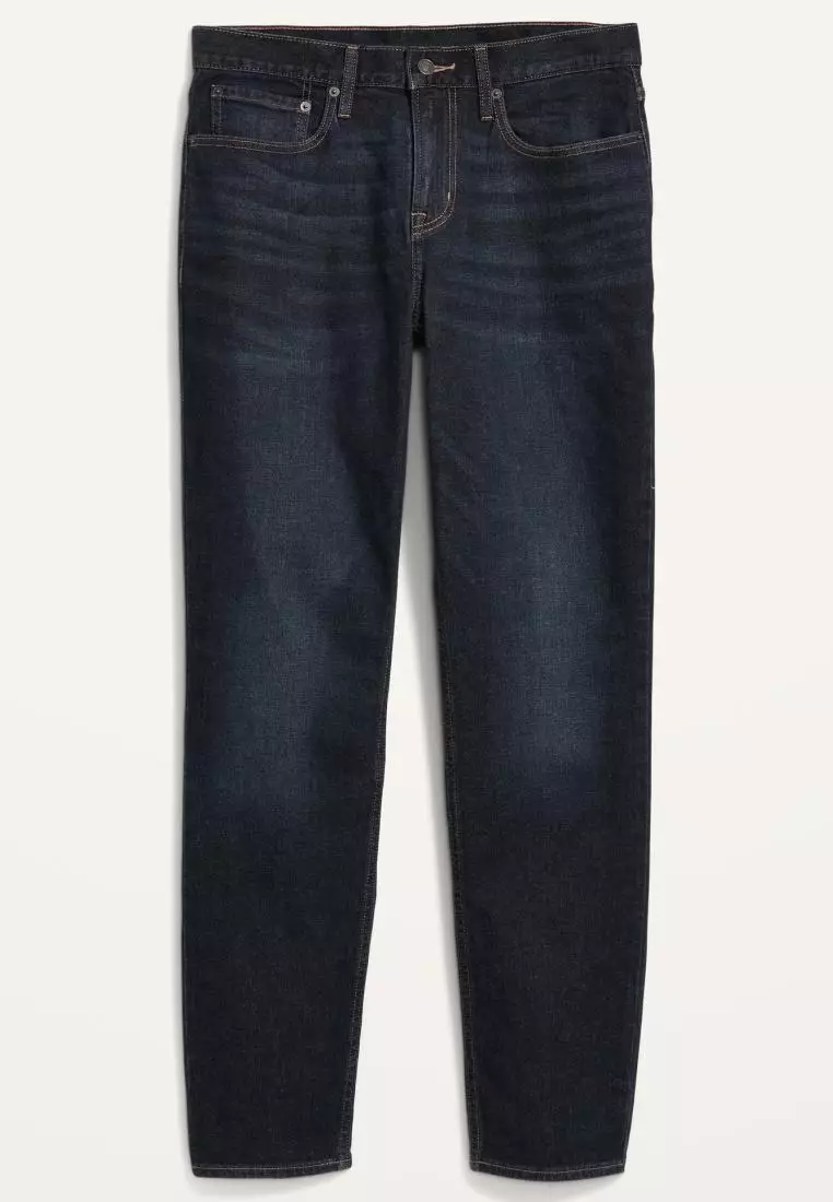 Athletic Taper Built-In Flex Dark-Wash Jeans for Men