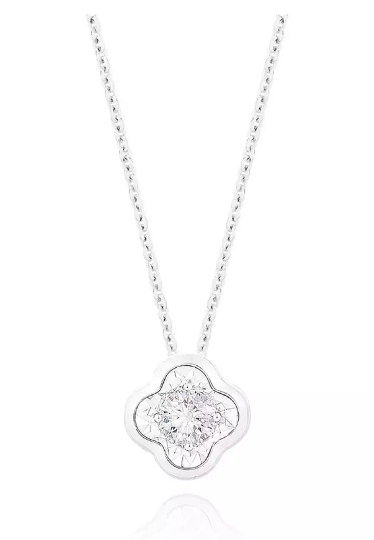 Buy Poh Kong POH KONG 750 18K White Gold D First Diamond Necklace