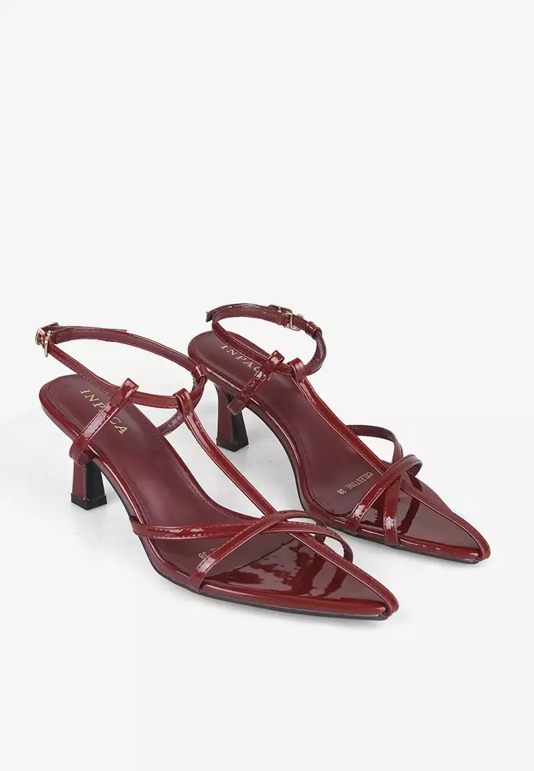 Celestine Pointy Strappy Spool Heels Tali Pesta