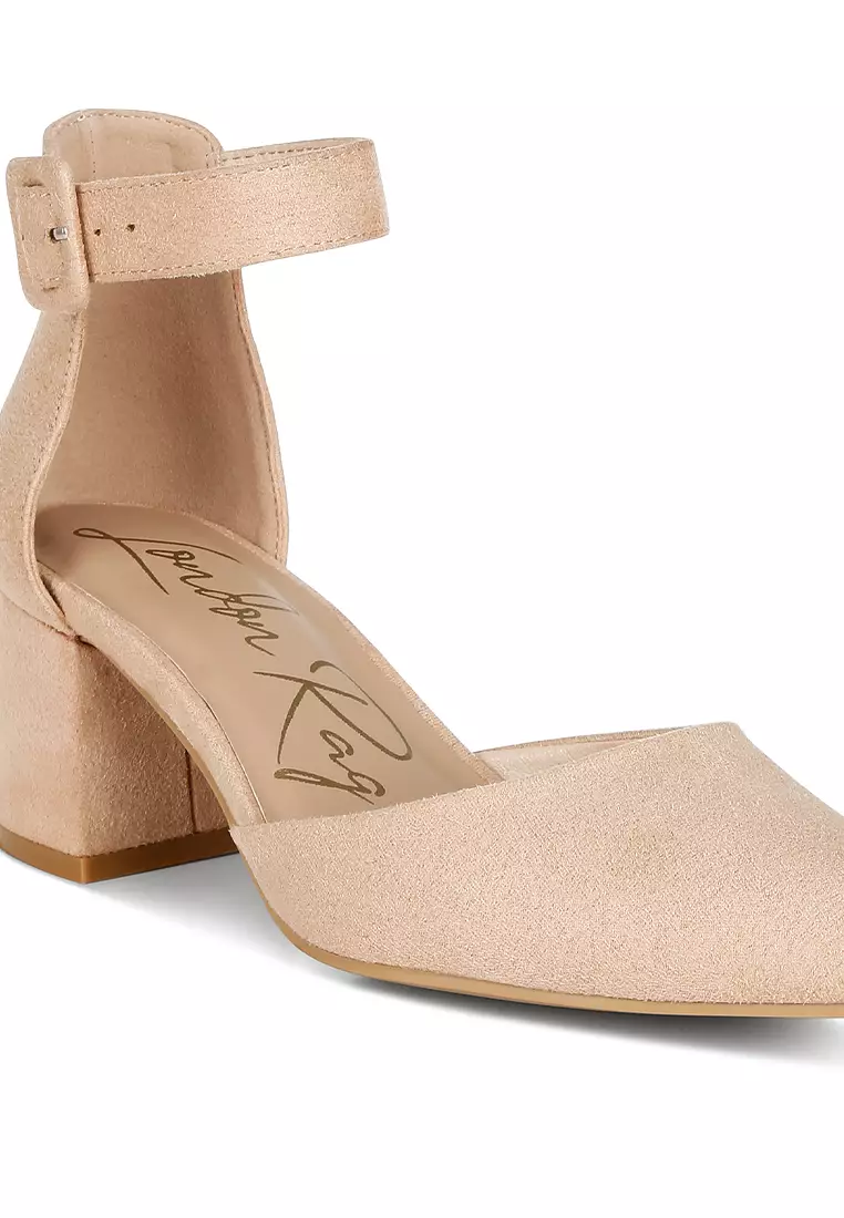 Mid Heeled Casual Sandals in Beige