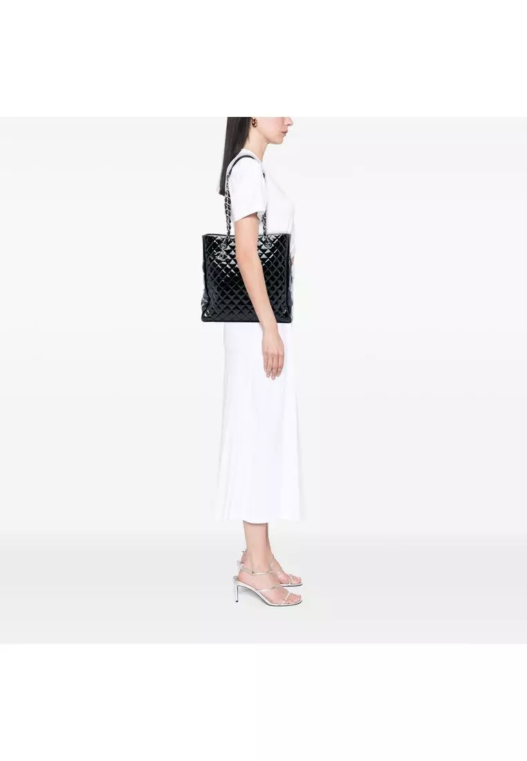 Pre-Loved Chanel Cc Quilted Patent North South Tote