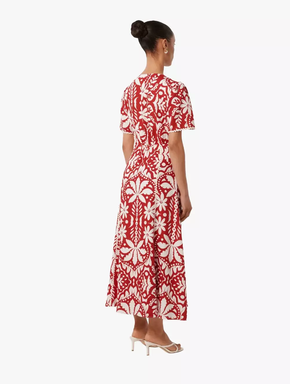 Marbella Petite Printed Trim Midi Dress
