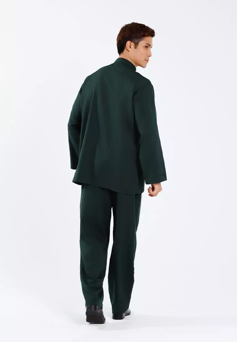 Alain Delon Baju Melayu Regular Fit Sedondon anak Budak - 19025001-49DarkGreen