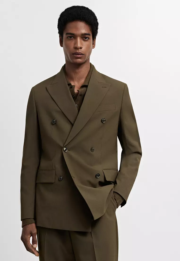 Double breasted blazer sale mango