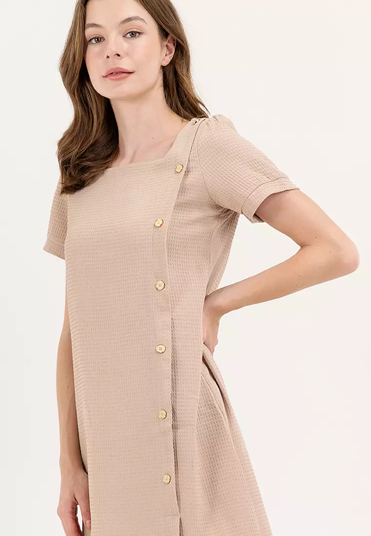Seconds Gloria Waffled Cotton Tunic Dress