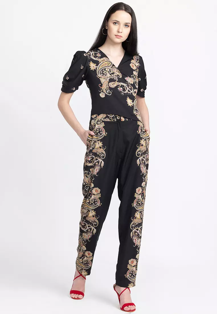 Buy Shaye Black Floral Wrap Blouse 2024 Online | ZALORA Philippines